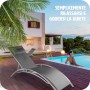 TecTake 800675 - Set di 2 Lettini Prendisole, Morbido Poggiatesta, Resistente alle Intemperie, Schienale Regolabile in 5 Posizio