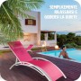 TecTake 800675 - Set di 2 Lettini Prendisole, Morbido Poggiatesta, Resistente alle Intemperie, Schienale Regolabile in 5 Posizio