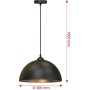 Lampadari a sospensione vintage industriale, set da 2, diametro 30cm, adatti per lampadine LED E27 non incluse, lampada elegante