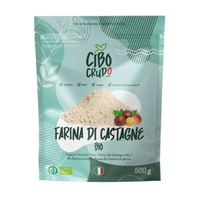 CiboCrudo Farina di Castagne Biologica Cruda, RawOrganic – 500 gr – Prodotto italiano, Farina Crudista Bio, Sana e Naturale,