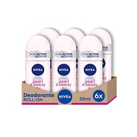 Nivea Pearl & Beauty Deodorante Roll-On in Confezione da 6 x 50 ml, Antitraspirante con Estratti di Perla, Deo Roll che Regola l
