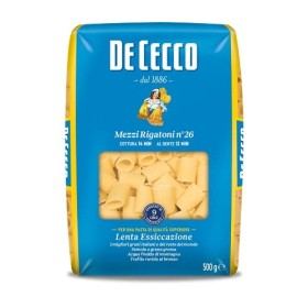 De Cecco - Mezzi rigatoni, Pasta di Semola di Grano Duro - 6 pezzi da 500 g [3 kg]