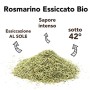 CiboCrudo Rosmarino Crudo Biologico Essiccato al Sole in Barattolo di Vetro Salva Freschezza a Chiusura Ermetica per Mantenere l