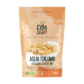 CiboCrudo Aglio a Fette Essiccato Delicatamente al Sole Crudo Bio - 100g - qualità premium,ricco di sali minerali, energizzante