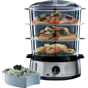 Russell Hobbs 19270-56 Vaporiera, 800 Watt, 9 Litri, Acciaio Inossidabile, Nero / Acciaio