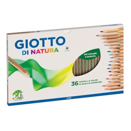 Giotto 240800 - Astuccio di Natura 36 Pastelli Colorati, multicolore