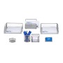 Relaxdays 10022500_55 Set da Scrivania, Cancelleria Ufficio, 7 Pezzi, Sparti-Carte, Porta Foglietti, Portapenne, Argento