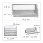 Relaxdays 10022500_55 Set da Scrivania, Cancelleria Ufficio, 7 Pezzi, Sparti-Carte, Porta Foglietti, Portapenne, Argento