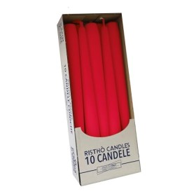 Cereria di Giorgio Risthò Candele Coniche per Candeliere, Cera, Rosso, 2.2 x 25 cm, 10 unità