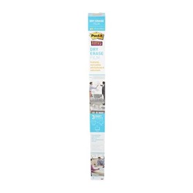 Post-it, Lavagna Cancellabile Post-it Super Sticky in Rotolo, Lavagna Adesiva da Parete, Colore Bianco,121.9 X 243.8 Cm