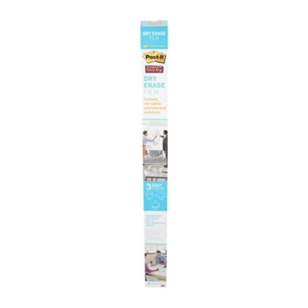 Post-it, Lavagna Cancellabile Post-it Super Sticky in Rotolo, Lavagna Adesiva da Parete, Colore Bianco,121.9 X 243.8 Cm