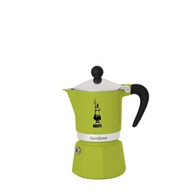 Bialetti Rainbow Caffettiera Colorata, Alluminio, Verde, 1 Tazza