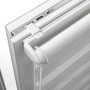 Deco Company Tapparella a doppio rullo avvolgibile, Design a strisce trasparenti e opache, Kit montaggio incluso, Bianco, 80 x 1