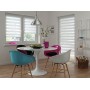 Deco Company Tapparella a doppio rullo avvolgibile, Design a strisce trasparenti e opache, Kit montaggio incluso, Bianco, 80 x 1