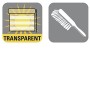 Deco Company Tapparella a doppio rullo avvolgibile, Design a strisce trasparenti e opache, Kit montaggio incluso, Bianco, 80 x 1