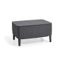 Keter Salemo Lounge Set, Set Mobili da Giardino in Rattan con Divano 2 Posti 2 Poltrone e Tavolino Porta Cuscini, Grafite