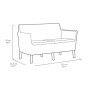 Keter Salemo Lounge Set, Set Mobili da Giardino in Rattan con Divano 2 Posti 2 Poltrone e Tavolino Porta Cuscini, Grafite