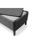 Keter Salemo Lounge Set, Set Mobili da Giardino in Rattan con Divano 2 Posti 2 Poltrone e Tavolino Porta Cuscini, Grafite