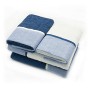Creole Riga Asciugamani da Bagno, Cotone, Bianco/Blu, 1+1, 4 unità