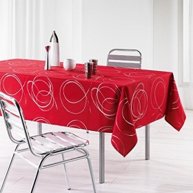 L'Harmonie Du Décor  - 1721577, Tovaglia Rettangolare , 150 X 240 Cm , Bully , Poliestere Stampato Argento , Rosso