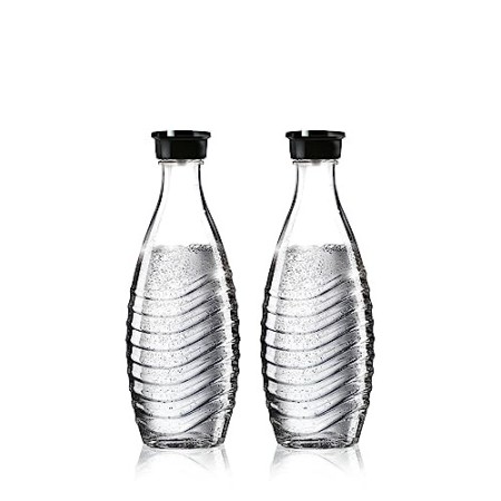 Sodastream 1047200490, Caraffe in vetro per gasatore d'acqua, compatibile con Crystal & Penguin, 0.615 L x 2 pezzi