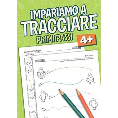 Tracciare Primi Passi: Libro per bambini Etá 4+ prescolare e principianti per imparare a tracciare liniee e forme - libro per i