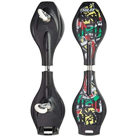 SULOV Unisex-Youth snakeboard-5 Dream Wave Board, Colore Nero/Giallo, Taglia Unica