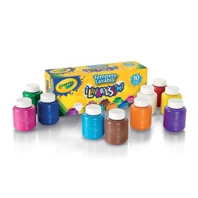 CRAYOLA - I Lavabilissimi Tempere Lavabili in Barattolini Richiudibili, Pronte all'Uso, per Scuola e Tempo Libero, 10 Colori Cla