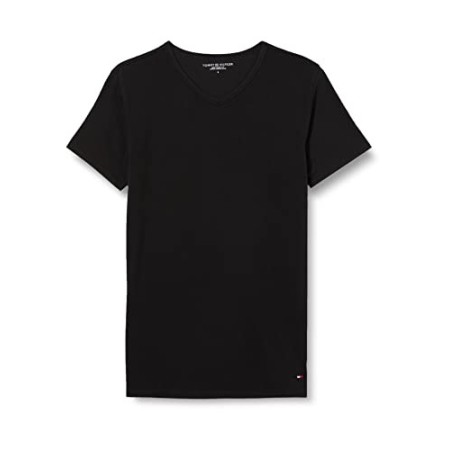 Tommy Hilfiger Stretch V neck 3 pack premium ess Maglietta, Nero (Black 990), Medium (Pacco da 3) Uomo