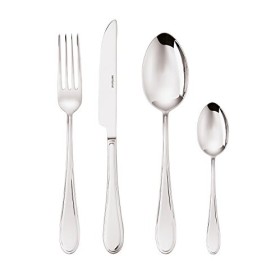 Sambonet 52559-81 Frame - Set di Posate da Tavola monoblocco in acciaio inox 18/10, per 6 persone, 24 pezzi: 6 forchette, 6 cucc
