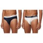 Emporio Armani Mens Knit 2 Pack Brie Slip, Multicolore (Bianco/Marine), M (Pacco da 2) Uomo