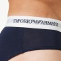 Emporio Armani Mens Knit 2 Pack Brie Slip, Multicolore (Bianco/Marine), M (Pacco da 2) Uomo