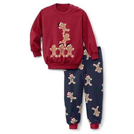 CALIDA Family & Friends Set di Pigiama, Rosso Rosso, 116 Unisex-Bimbi