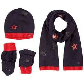 Tommy Hilfiger New Born Boy Poppy GIFTPACK Set Sciarpa, Cappello e Guanti, Blu (Tommy Navy 413), Taglia unica Uomo