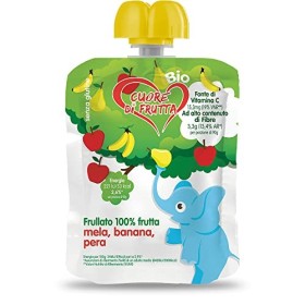 Cuore Di Frutta Frullato Di Frutta Bio Mela Banana E Pera, 12 Confezioni Da 90 Gr, 1080 Grammo