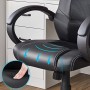 SONGMICS Poltrona Girevole in finta pelle, Adatta per uffici e gaming, Nero