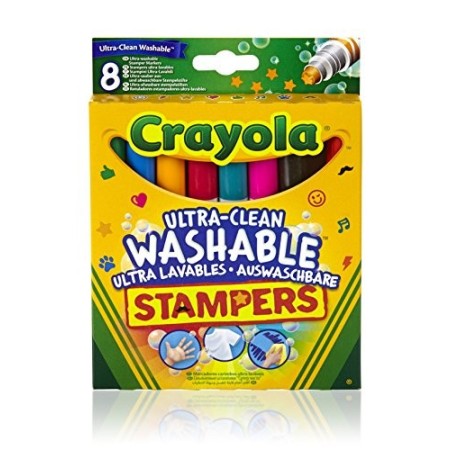 CRAYOLA Ulra Pennarelli Ultra-Lavabili, Punta a Stampino, per Scuola e Tempo Libero, 8 Pezzi, 58-8129
