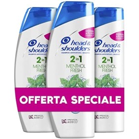 Head & Shoulders Menthol Fresh 2In1 Shampoo e Balsamo Antiforfora Rinfrescante, 3 x 540