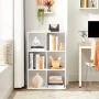 VASAGLE Libreria Scaffale Mobiletto Armadietto Mobile in Legno Pannelli di Particelle a 3 Ripiani 6 Scompartimenti Bianco LBC203