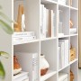 VASAGLE Libreria Scaffale Mobiletto Armadietto Mobile in Legno Pannelli di Particelle a 3 Ripiani 6 Scompartimenti Bianco LBC203