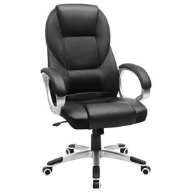 Songmics OBG22B - Sedia da Ufficio Stabile, Resistente, Durevole, Altezza Regolabile, Ergonomica, Nero