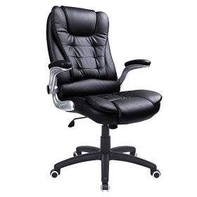 Songmics OBG51B Sedia da Ufficio con Schienale Alto, Cuscino Portatesta e Seduta Spessa, Braccioli Sollevabile, Design Ergonomic