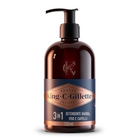 King C. Gillette Detergente Barba e Viso da Uomo con Acqua di Cocco, Olio di Argan e Olio di Avocado, 350 ml