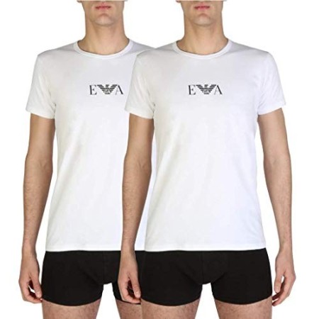 Emporio Armani, T-Shirt Uomo, set da 2 pezzi, Bianco, M