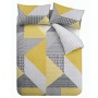 Catherine Lansfield Larsson Geo Easy Care - Set copripiumino per letto king size, colore: ocra