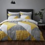 Catherine Lansfield Larsson Geo Easy Care - Set copripiumino per letto king size, colore: ocra