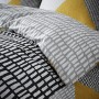 Catherine Lansfield Larsson Geo Easy Care - Set copripiumino per letto king size, colore: ocra