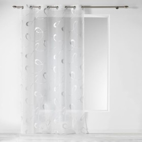 Douceur d' interno 1624249 Tenda con occhielli, stampa argento Infinite Bianco Poliestere 240 x 140 cm