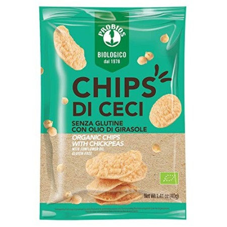 Probios Chips di Ceci Bio Senza Glutine- Confezione da 12 x 40 g