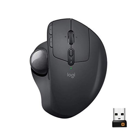 Logitech MX ERGO Mouse Trackball Wireless Ergonomico, Bluetooth o 2.4 GHz con Ricevitore USB Unifying, ‎Angolo Trackball Regol